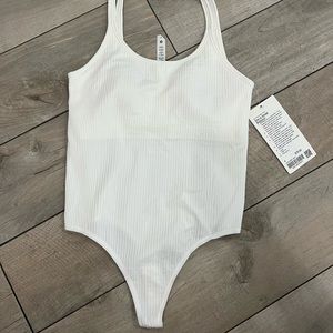 NWT LuluLemon Ebb to Street bodysuit in white